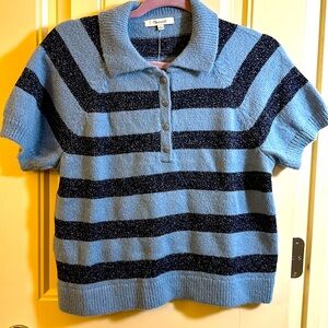 Madewell Raglan Polo Sweater Tee. Slightly cropped.